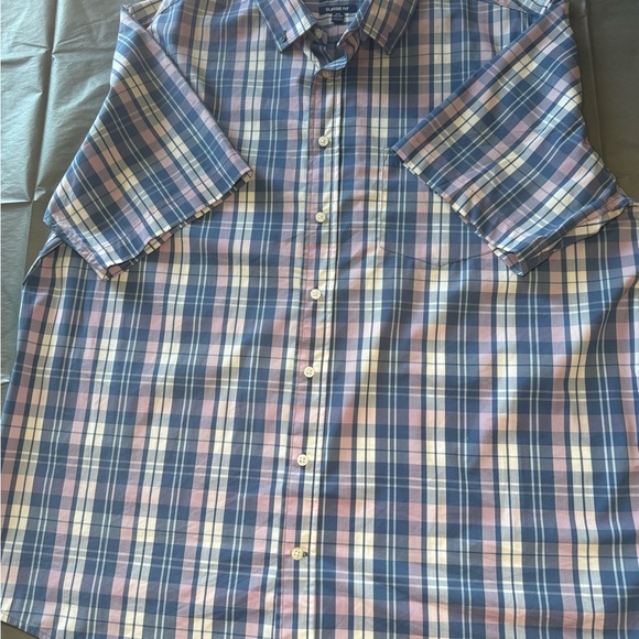 George Mens Shirt Size 2XL  Multicolor Blue Pink Plaid Classic Fit - Picture 8 of 15